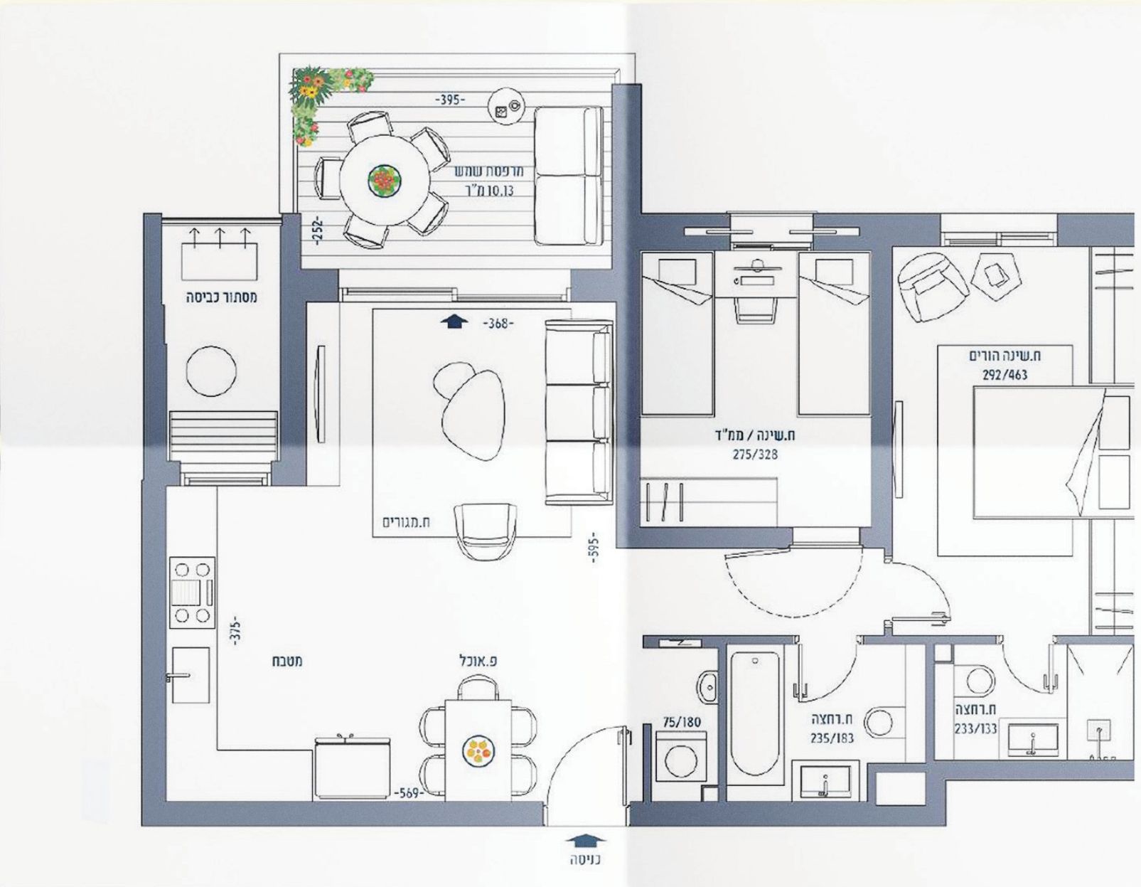 Floor plan for 3 Room Apartment model A1