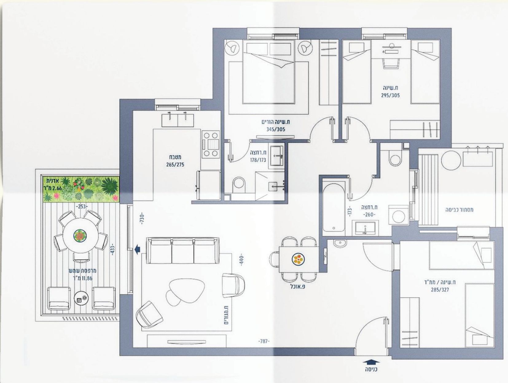 Floor plan for 4 Room Apartment model B