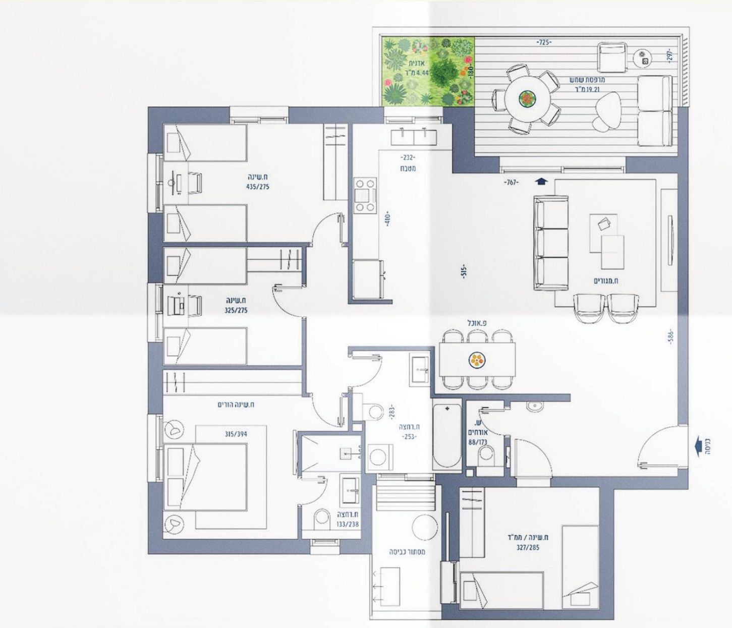 Floor plan for 5 Room Apartment model C
