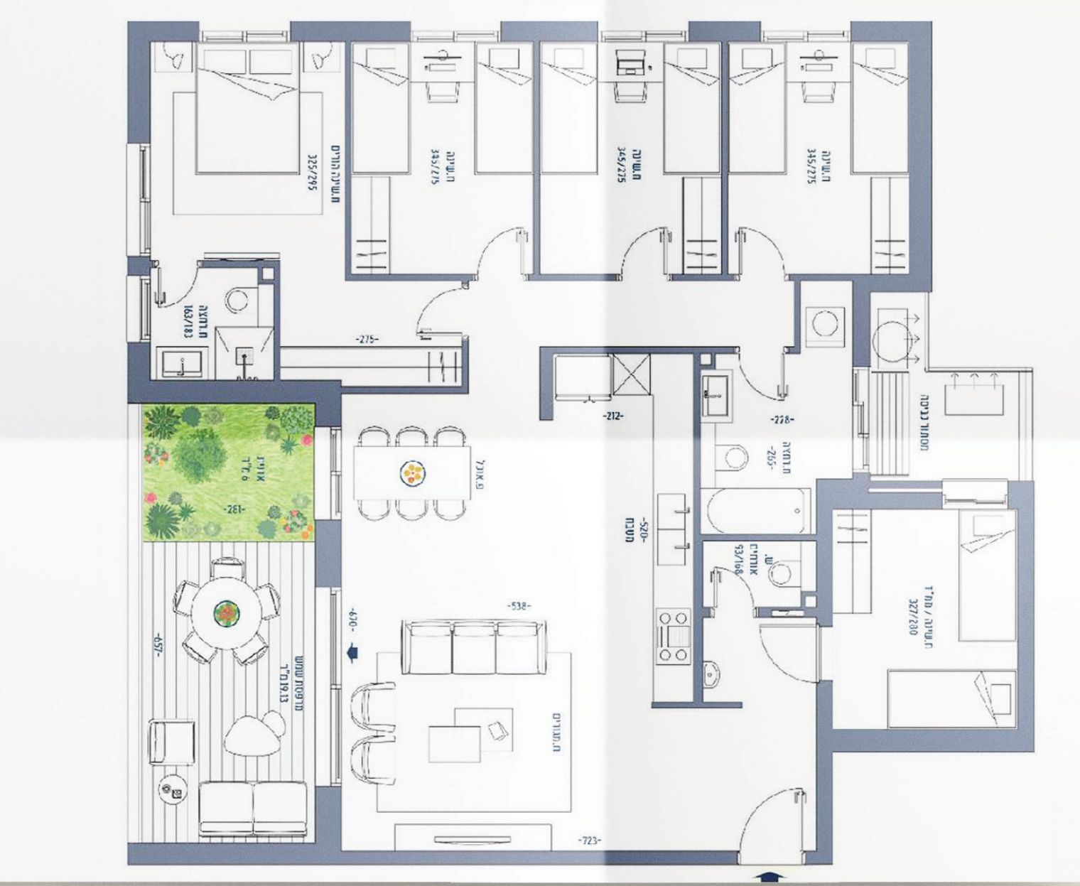 Floor plan for 6 Room Apartment model D